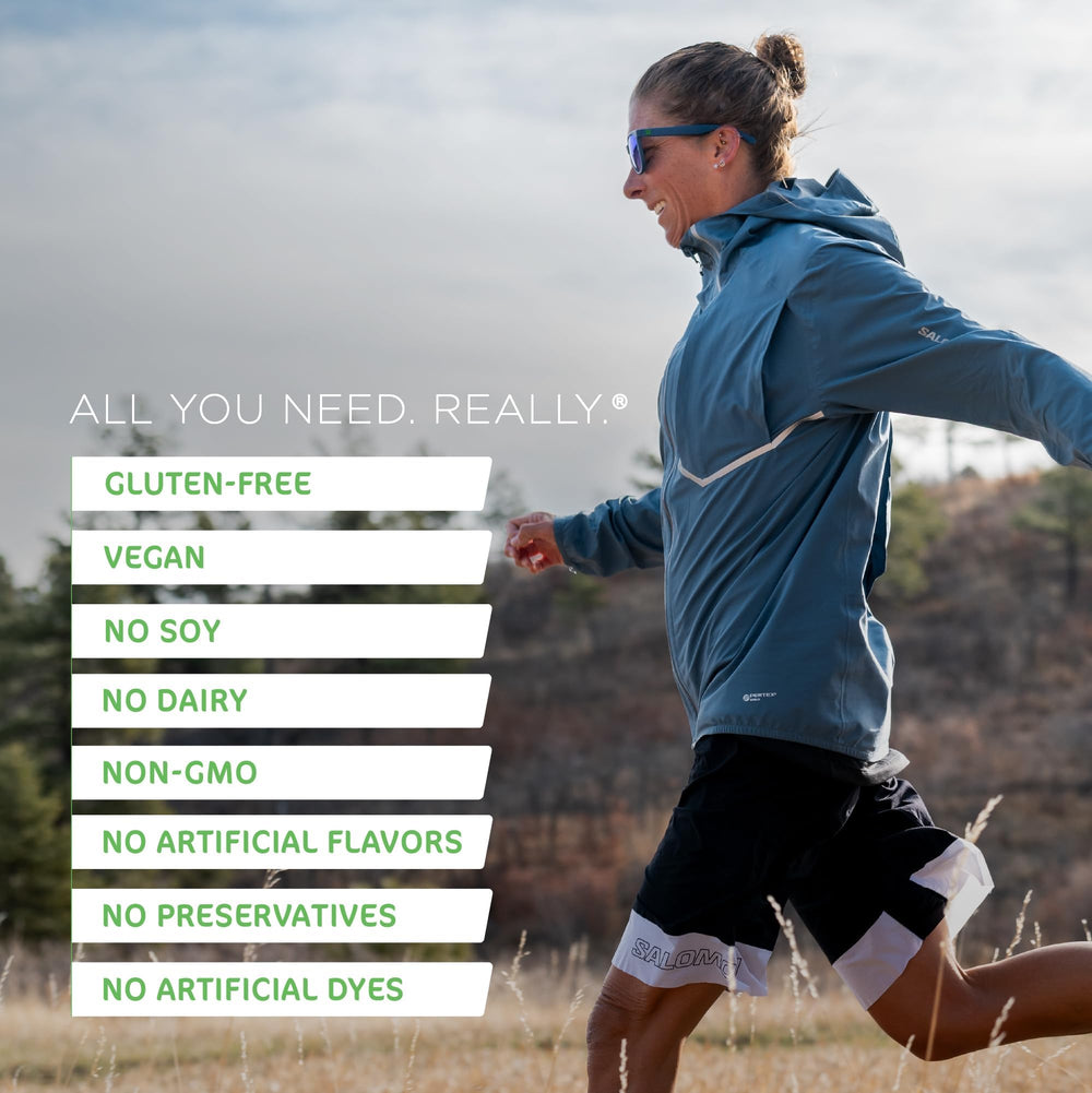 Tailwind Endurance gluten-free vegan label indicating compatible, clean fueling options.
