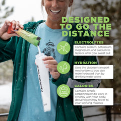 Tailwind Endurance scoop dissolving in water for quick electrolyte and calorie intake.