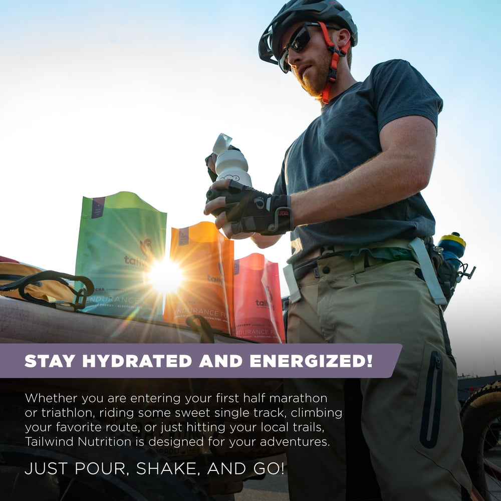 Tailwind Endurance Fuel Colorado Cola flavor bottle during training sessions.