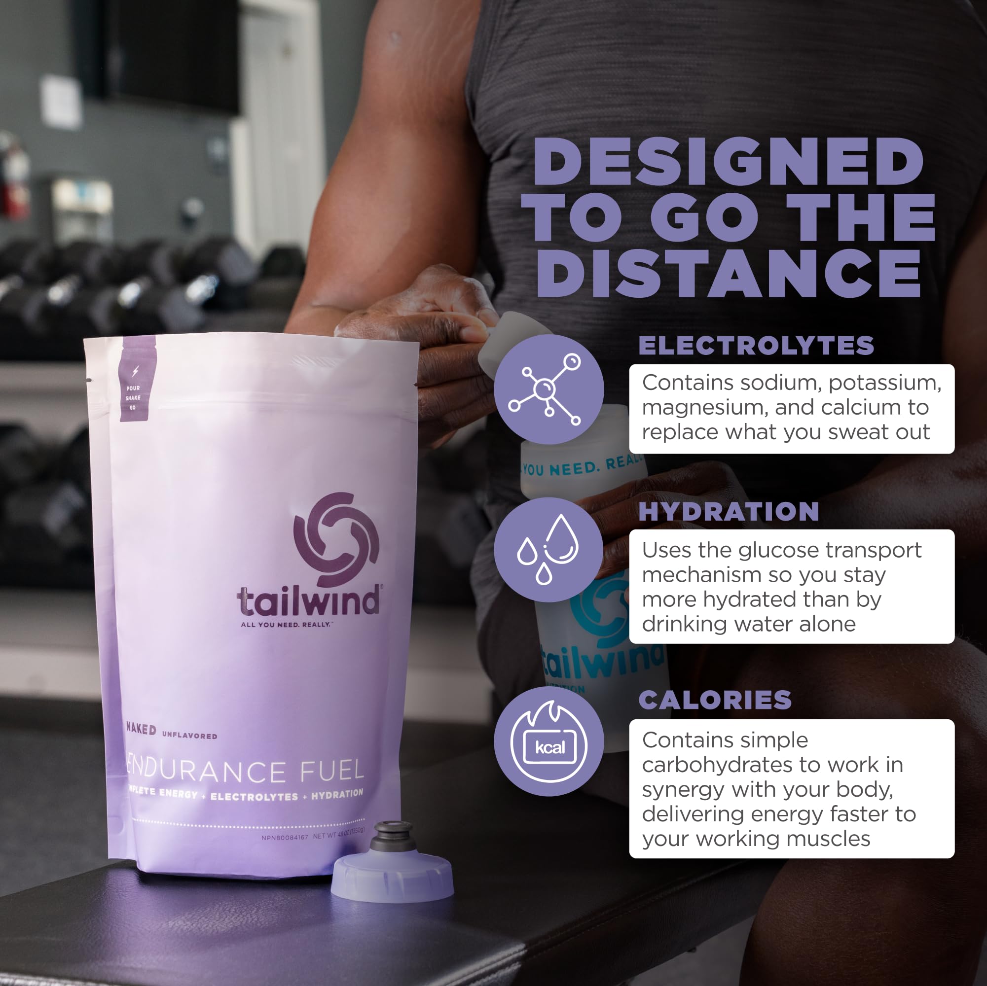 Tailwind Endurance Fuel dissolves clear in water with no aftertaste.