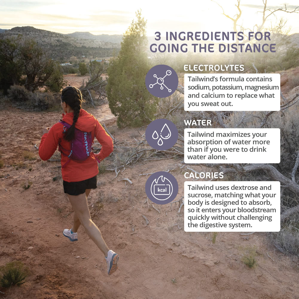 Tailwind Nutrition Endurance Fuel packet scoop illustrates convenient single-serving mix