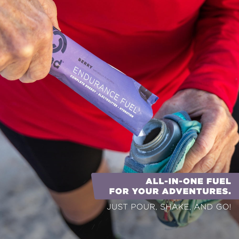 Tailwind Endurance Fuel Raspberry Buzz, caffeinated flavor for energized rides.