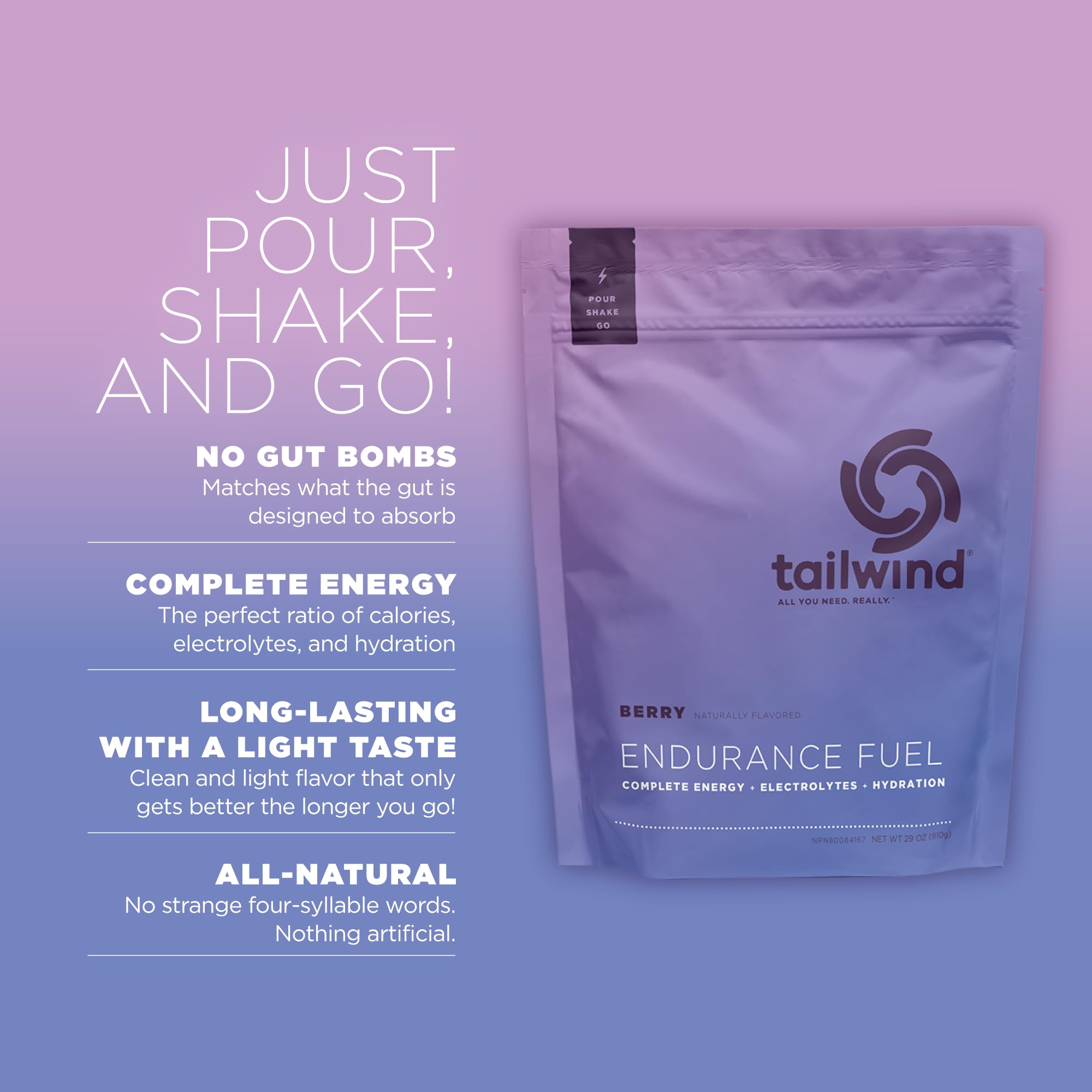 Tailwind Endurance Fuel scoop measuring powder for quick, balanced energy.