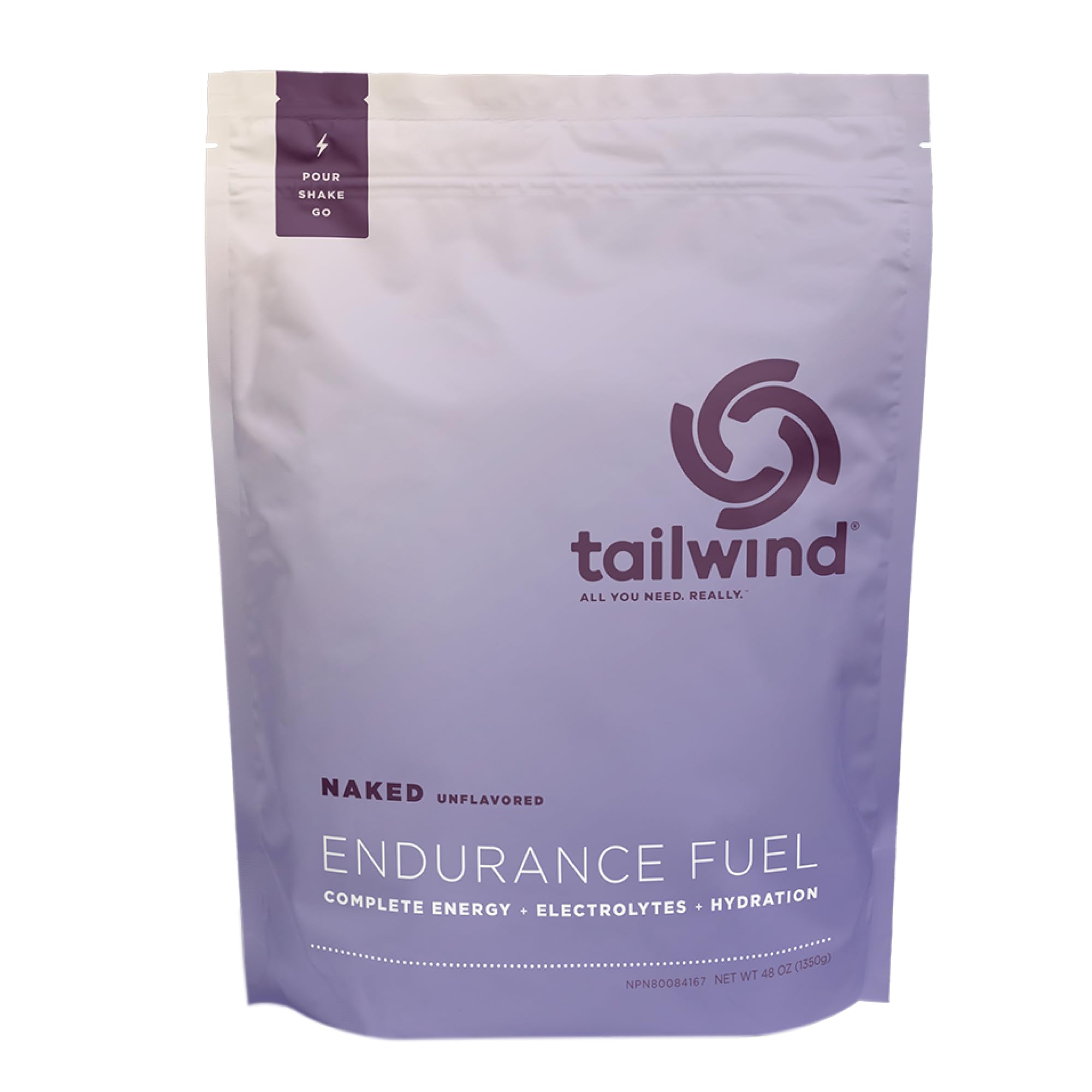 Tailwind Nutrition Endurance Fuel tub front view, vegan and gluten-free energy powder.