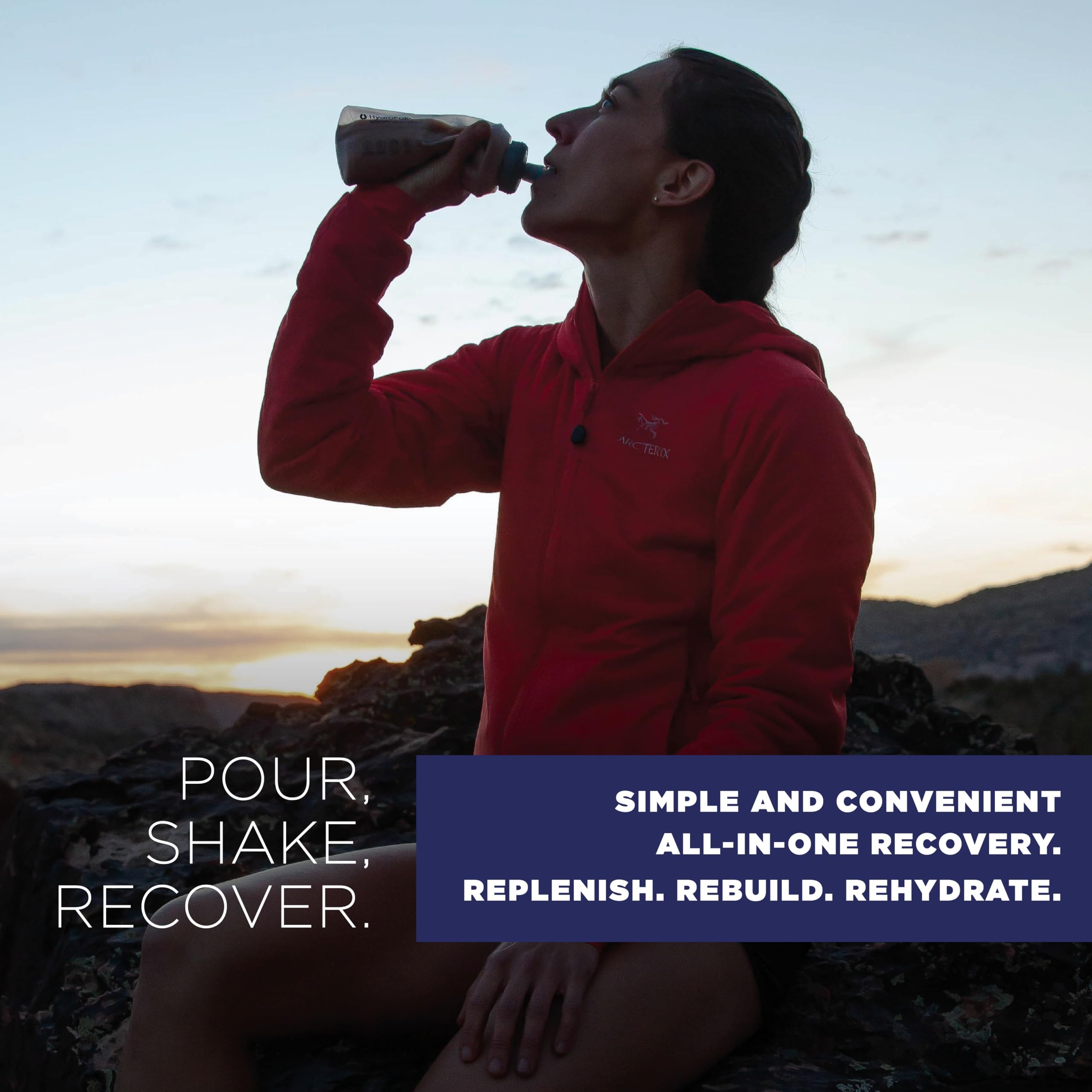 Tailwind Nutrition Recovery Mix ingredient icons emphasize protein, carbs, and electrolytes