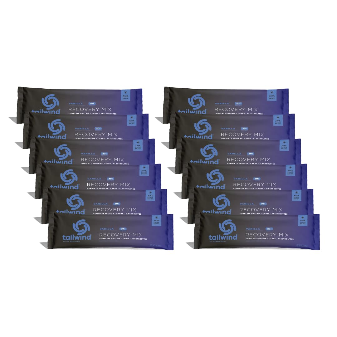 Tailwind Nutrition Recovery Mix vanilla bottle pour for post-workout hydration