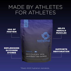 Tailwind Nutrition Recovery Mix vanilla shake bottle after training for hydration