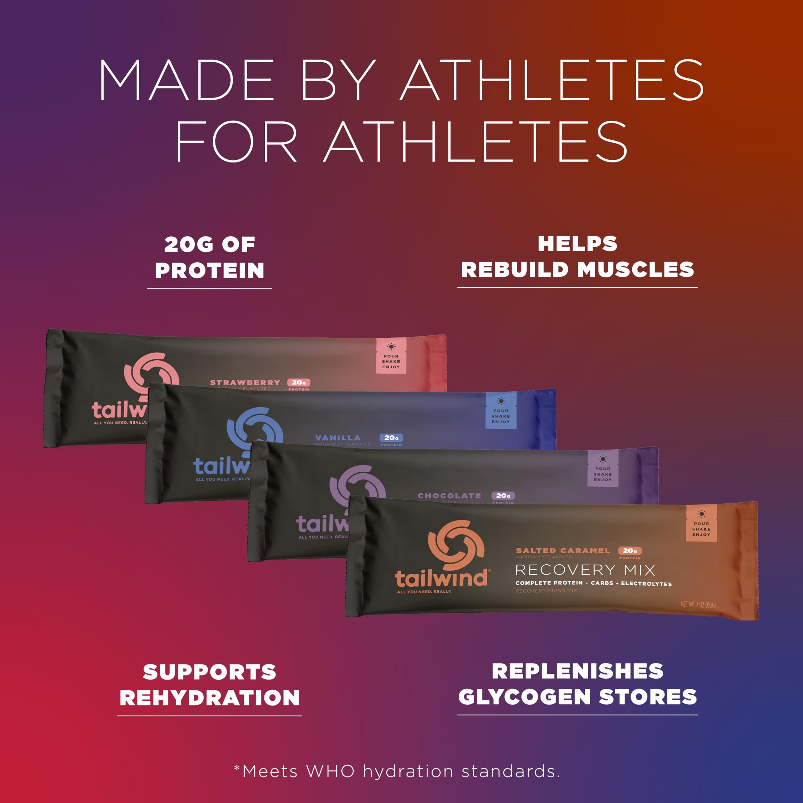 Tailwind Recovery Mix vanilla stick pack for fast hydration and recovery after training