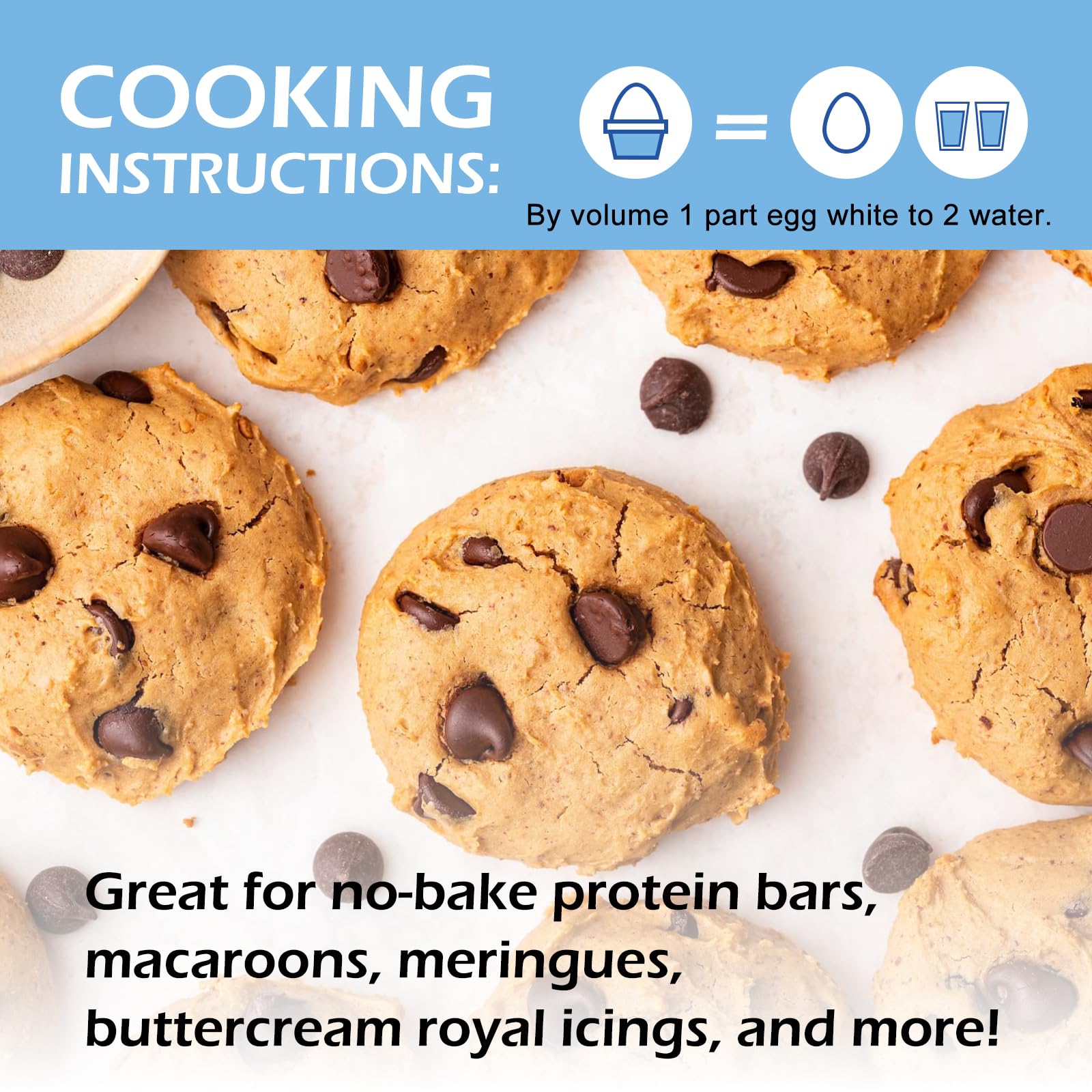 Talcufon egg white protein powder used to create fluffy meringues.