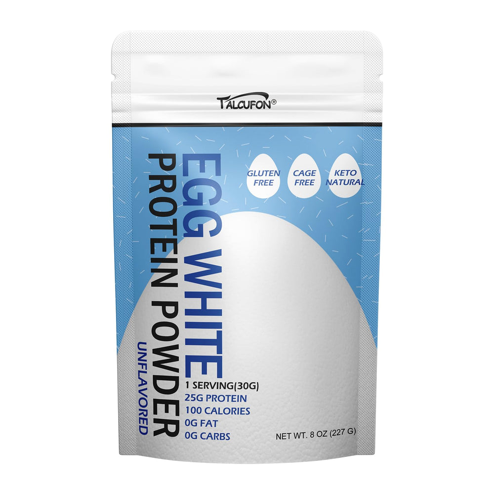 Talcufon egg white protein powder scoop for easy portioning in recipes.