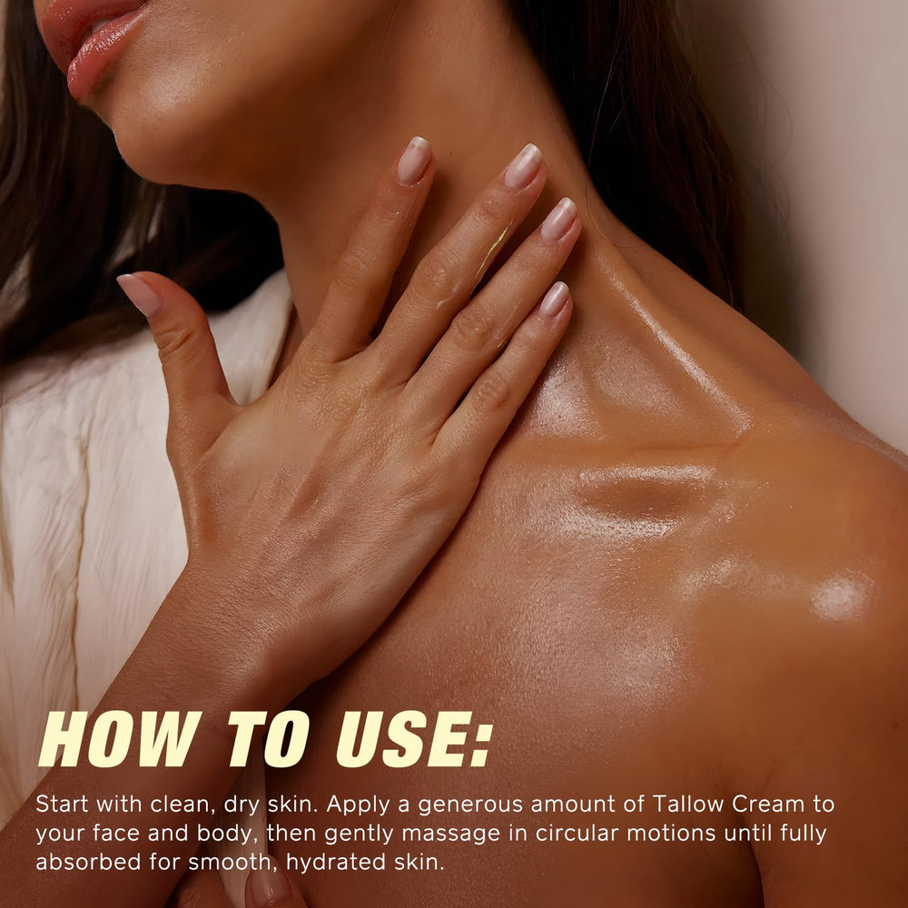 Tallow Frankincense Balm massage scene emphasizing soothing oils.