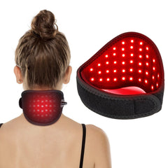 Talsafe neck wrap showing 660nm red light array for targeted neck relaxation