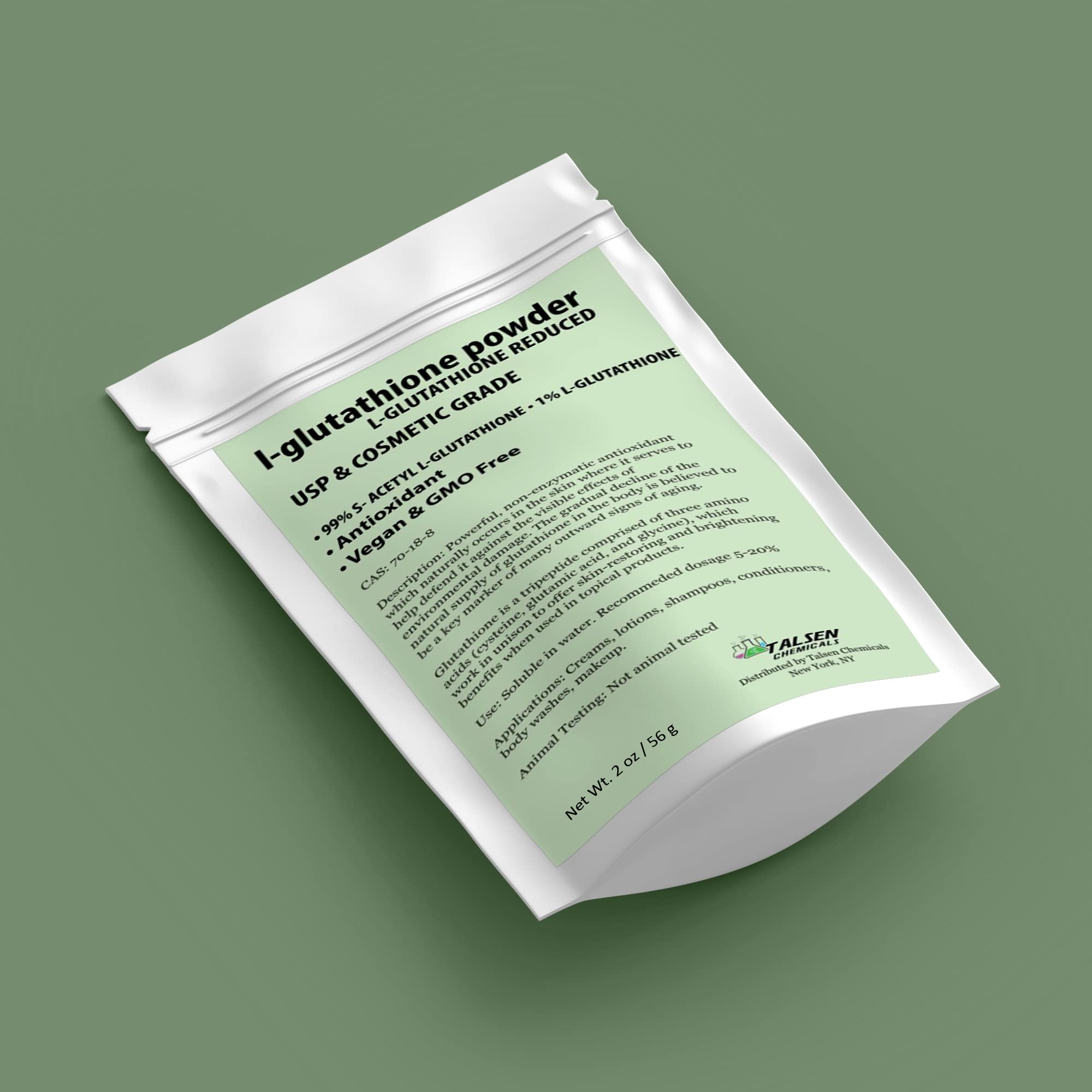 Talsen glutathione powder packaging for at-home cosmetic mixing