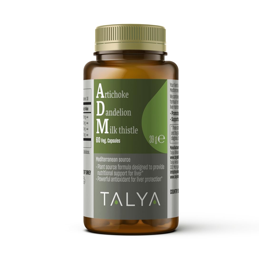 Talya Milk Thistle bottle with capsules for daily liver support.