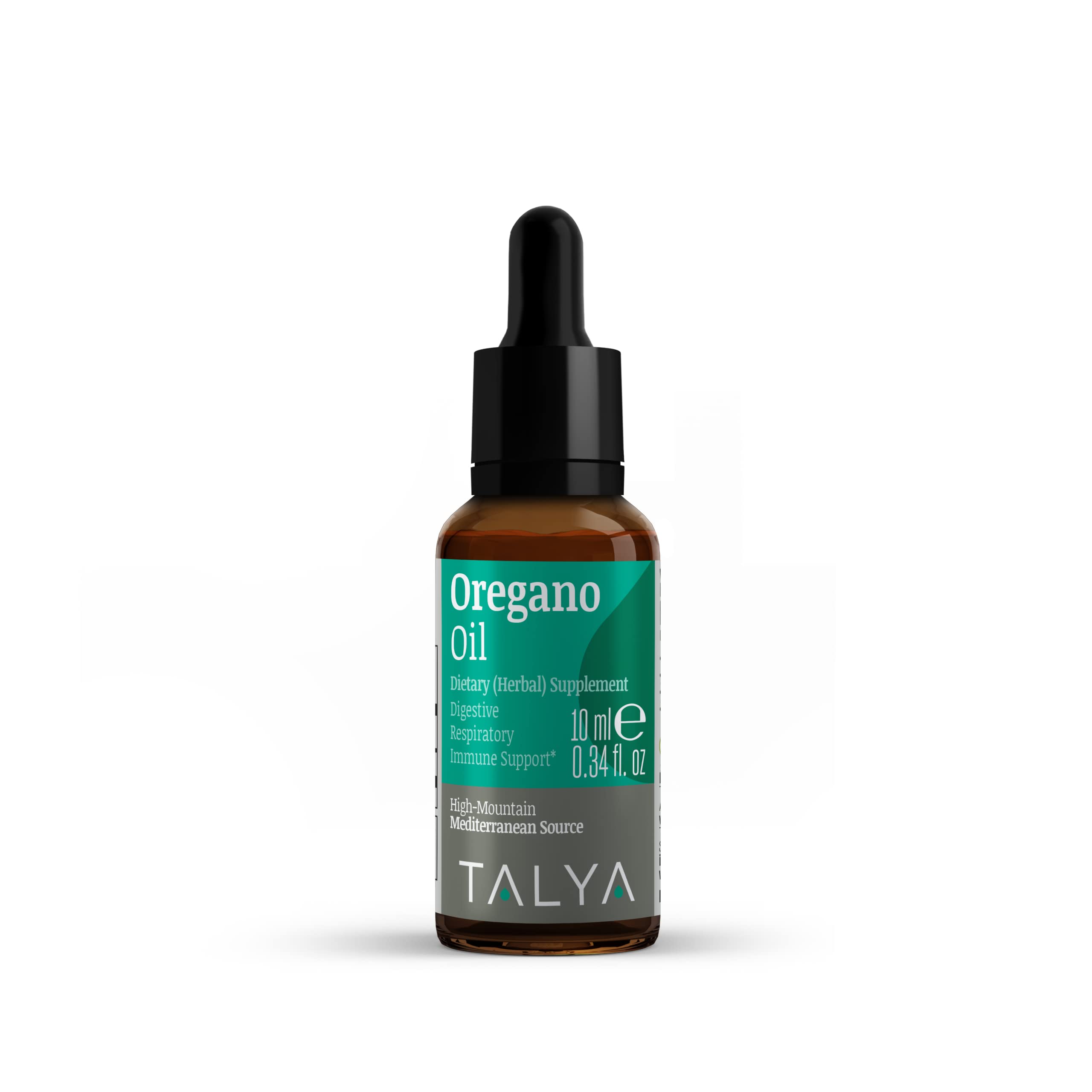 Talya Oregano Oil bottle shows Mediterranean origin and potency.