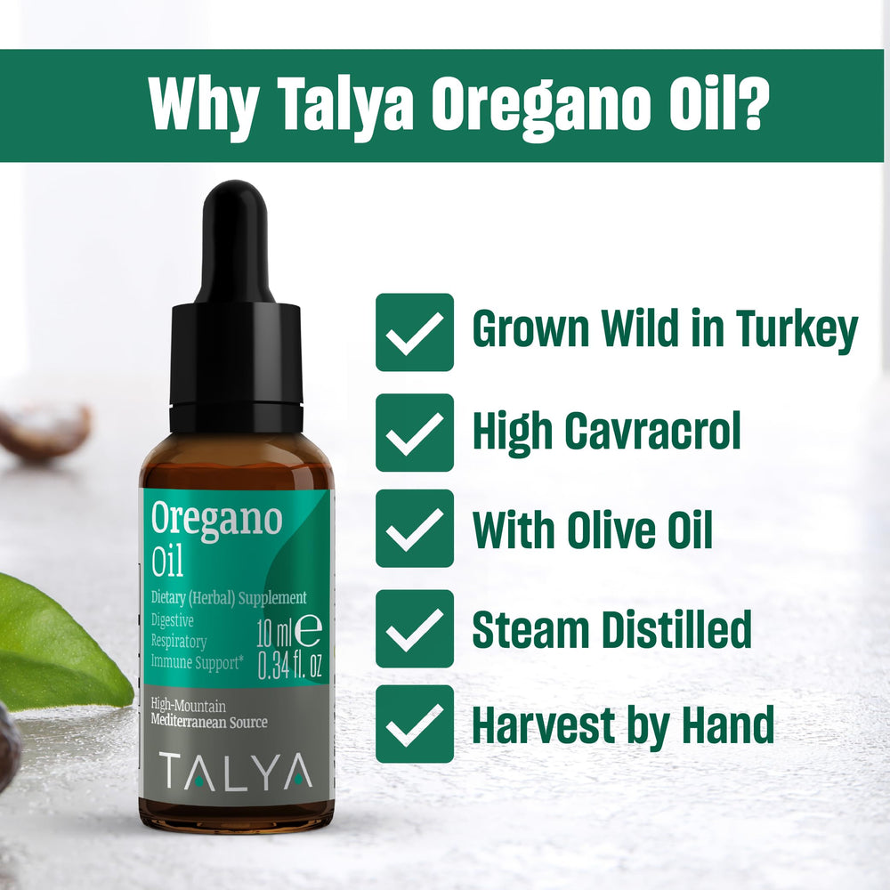 Talya Oregano Oil steam-distillation process visual represents pure extraction of actives.