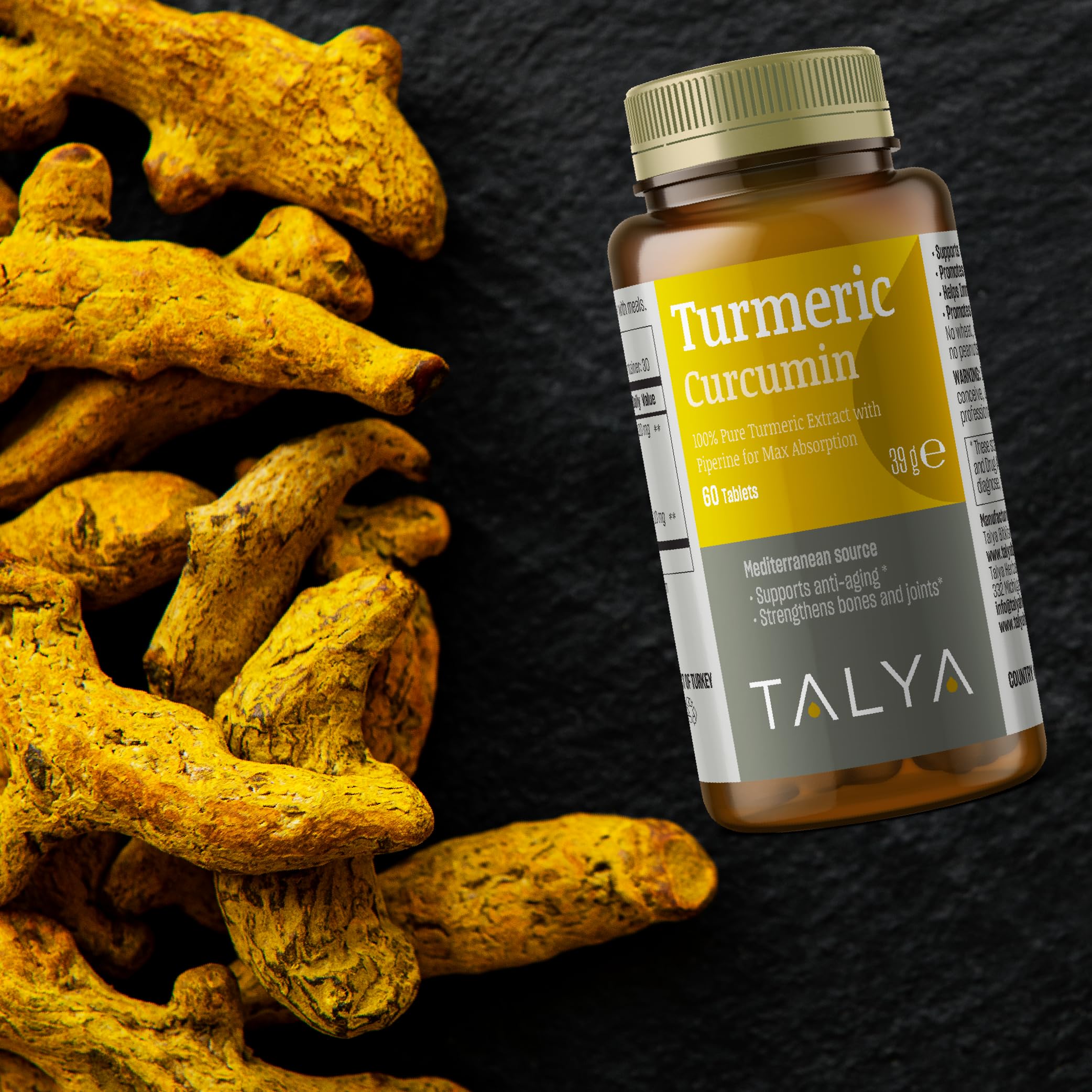 TALYA capsules with glass of water for daily intake.