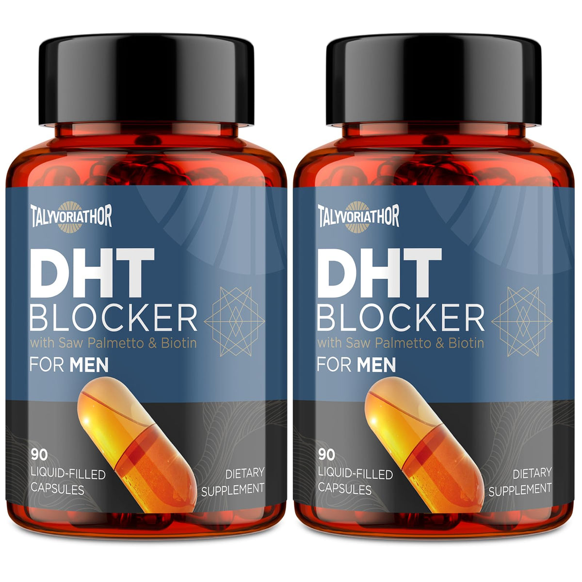 Talyvoriathor DHT Blocker bottle front showing the hair support formula for men
