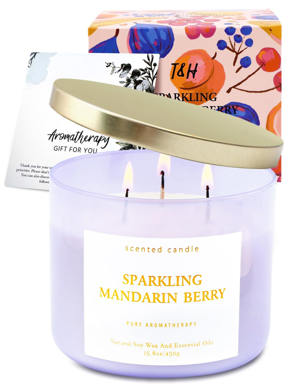T&H Sparkling Mandarin Berry gift packaging with lid and note boosts gifting appeal.