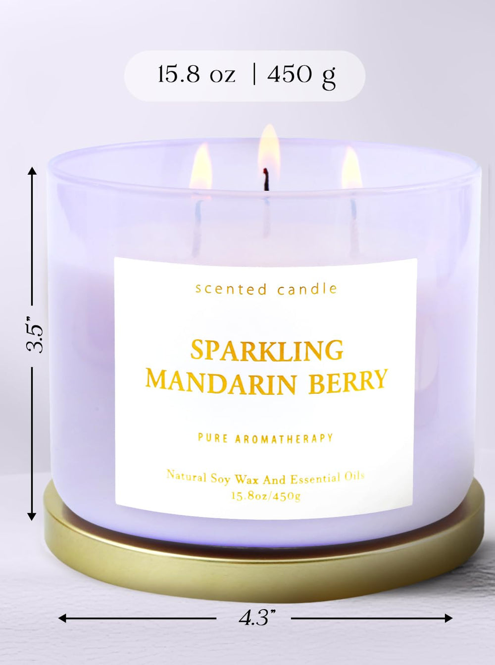 T&H Sparkling Mandarin Berry purple glass jar adds elegant décor and reusable option.