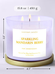 T&H Sparkling Mandarin Berry purple glass jar adds elegant décor and reusable option.