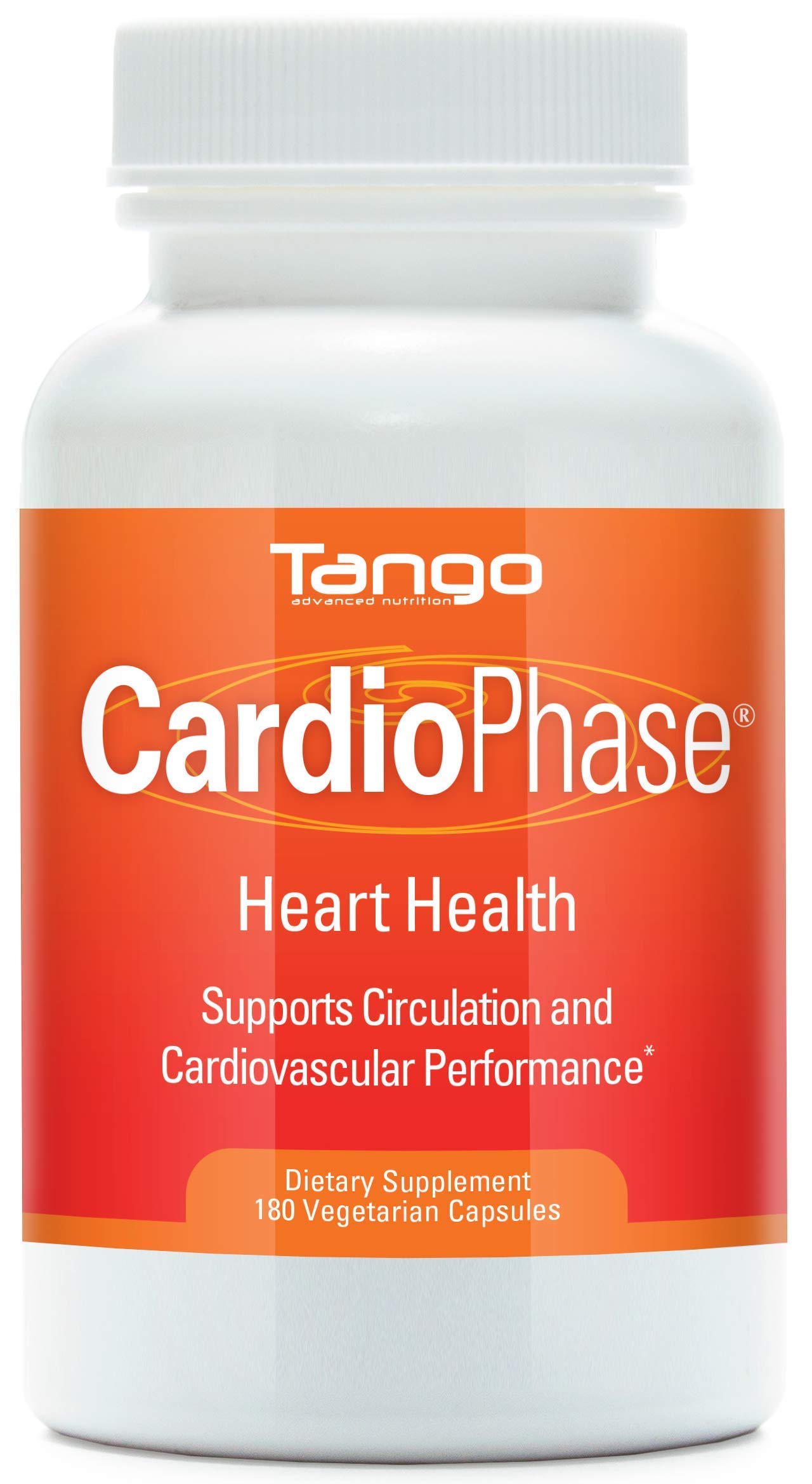 Tango CardioPhase bottle front view showing daily heart support