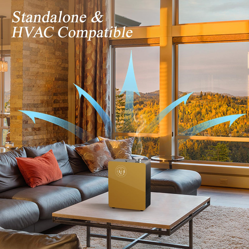 Wall-mount option saves floor space in large rooms