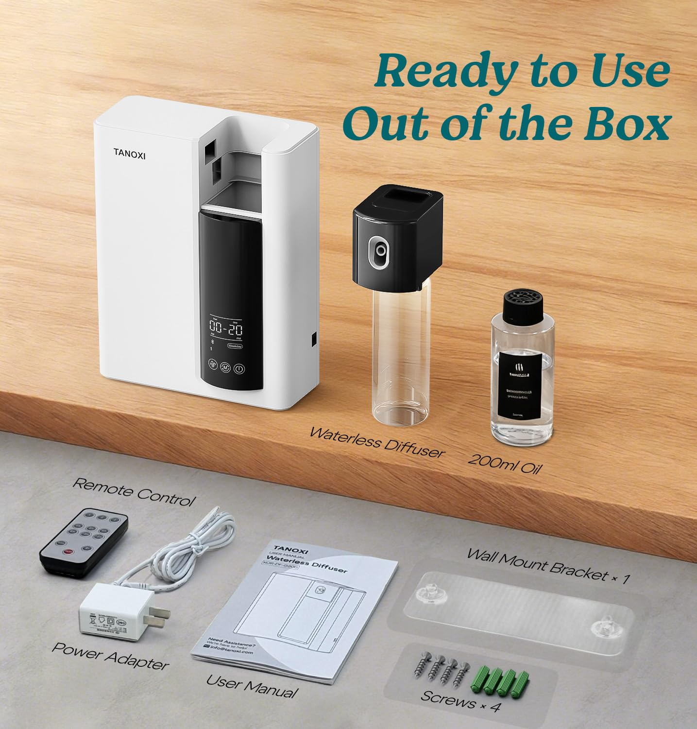 Tanoxi diffuser in a bedroom scene promotes tranquil ambience and mood lift