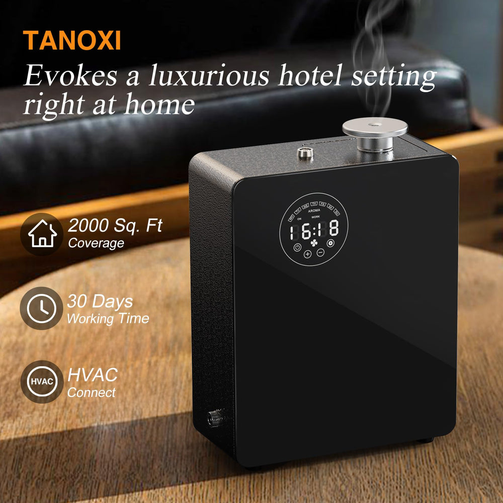 TANOXI diffuser control panel enables precise scheduling and intensity control.