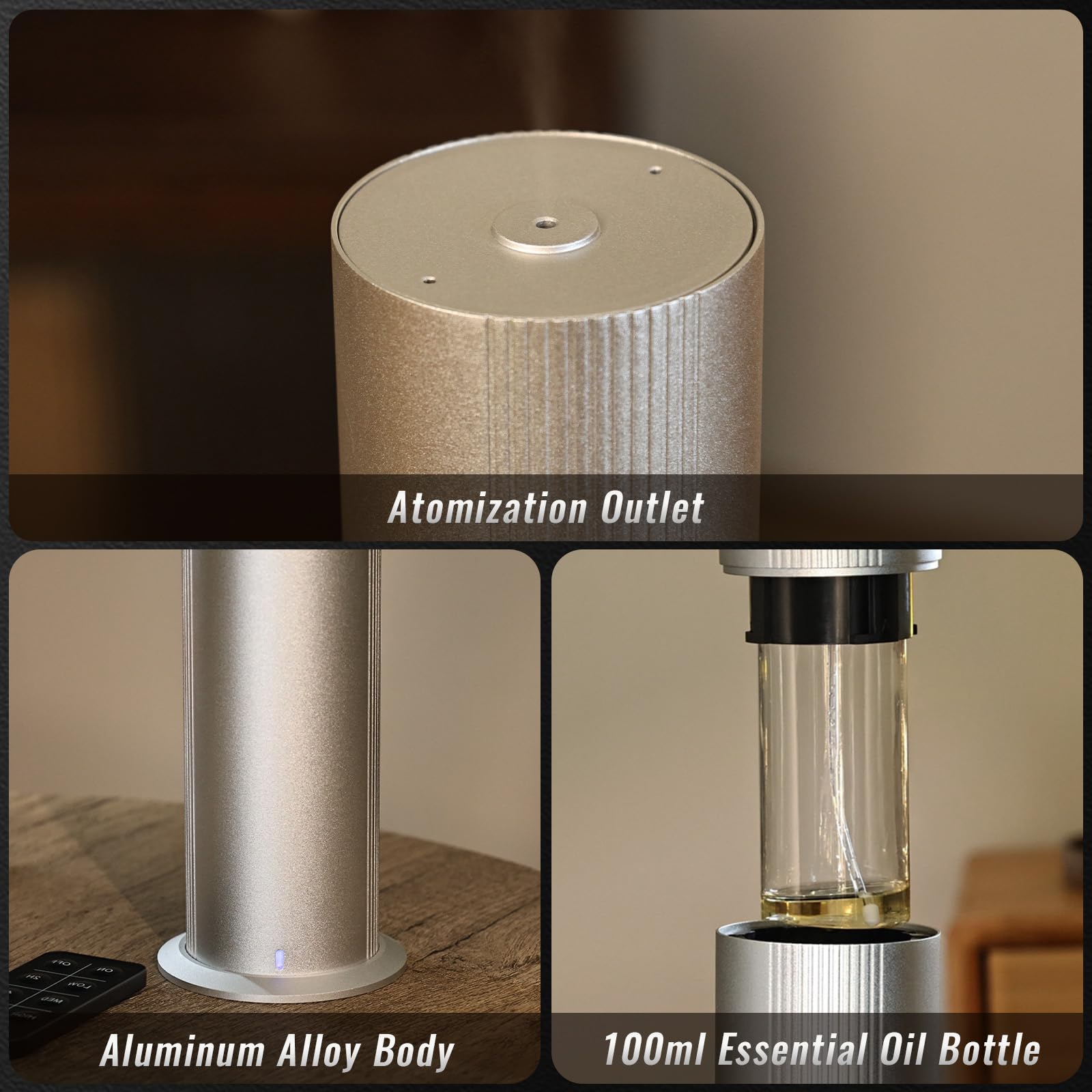 Tanoxi diffuser uses nebulization to release pure oil mist.