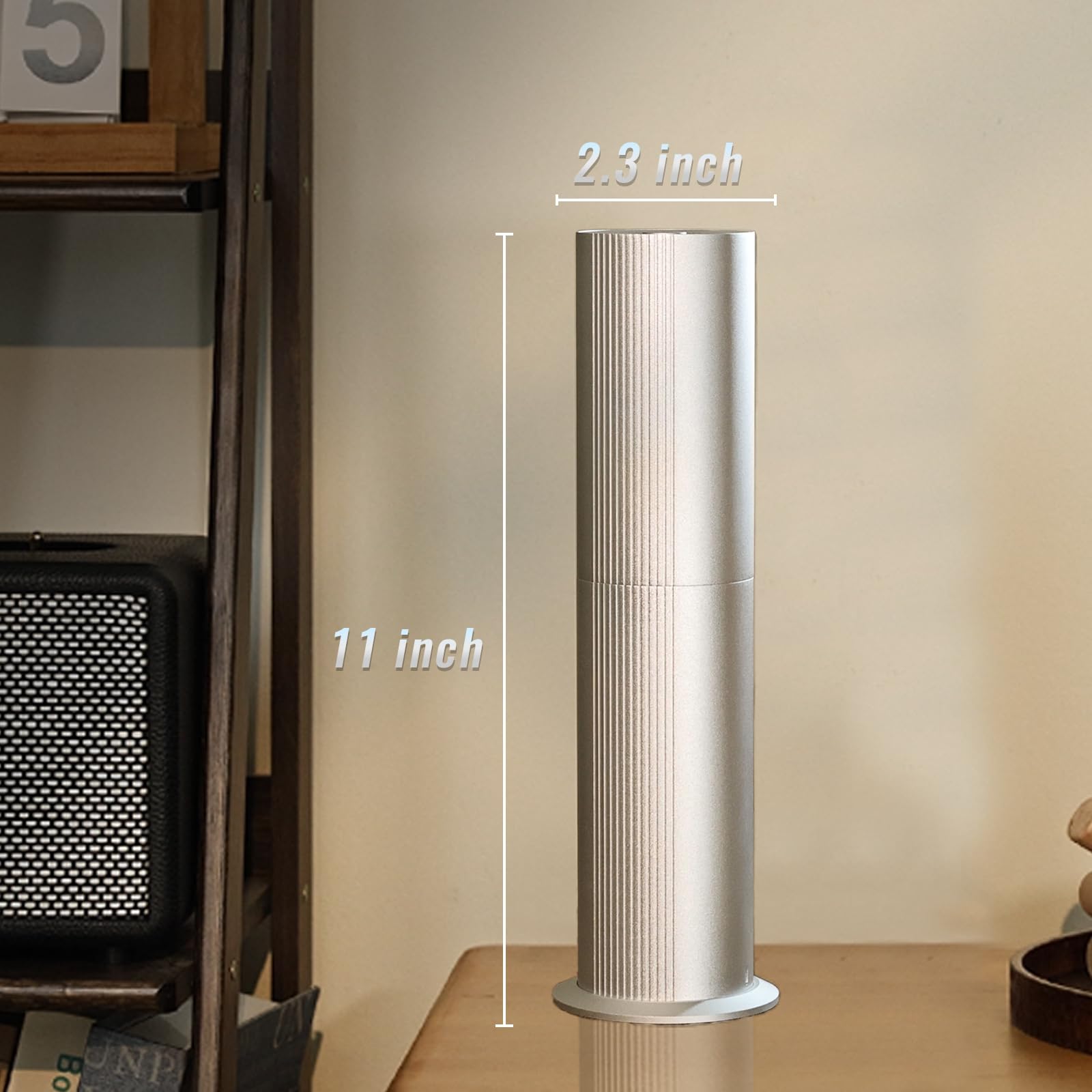 Tanoxi diffuser app and remote used in an office setting.