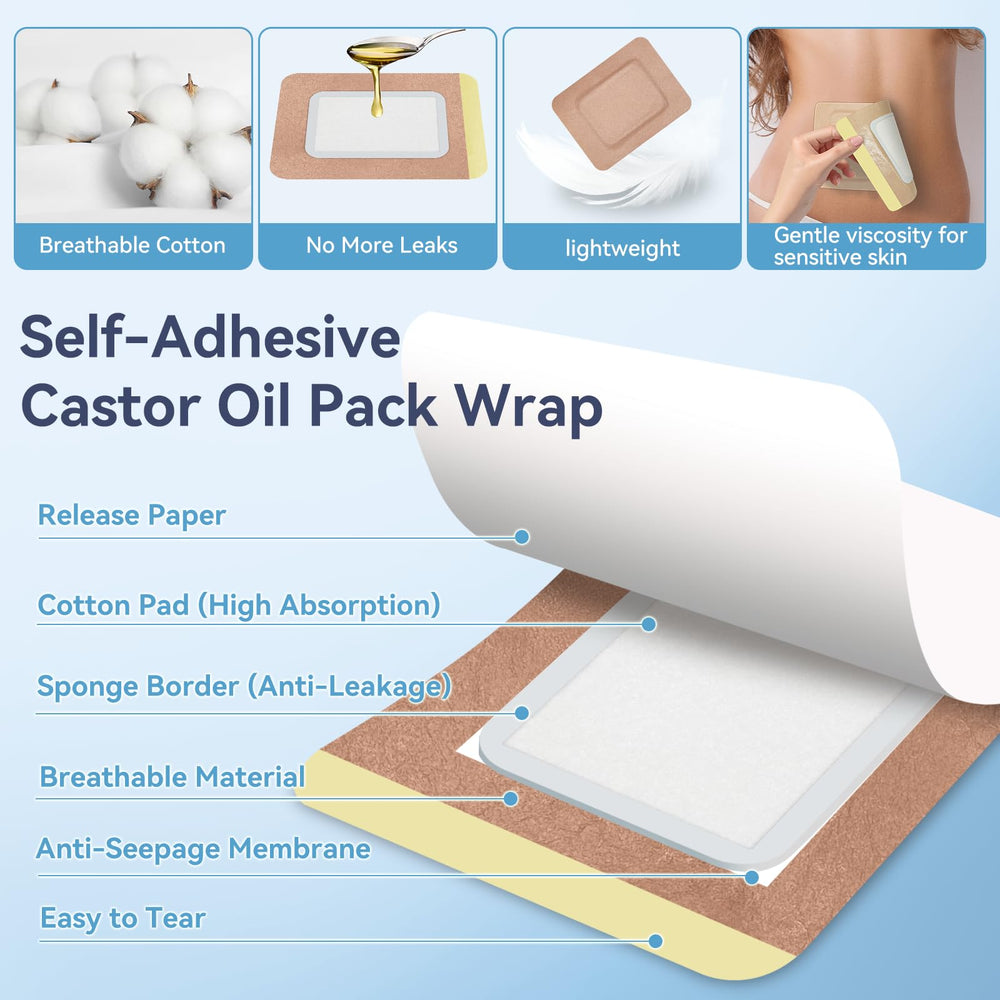 Taoscare castor oil pack wrap near the liver region for discreet use.