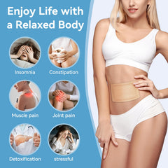 Taoscare castor oil pack wrap on the navel area providing precise coverage.