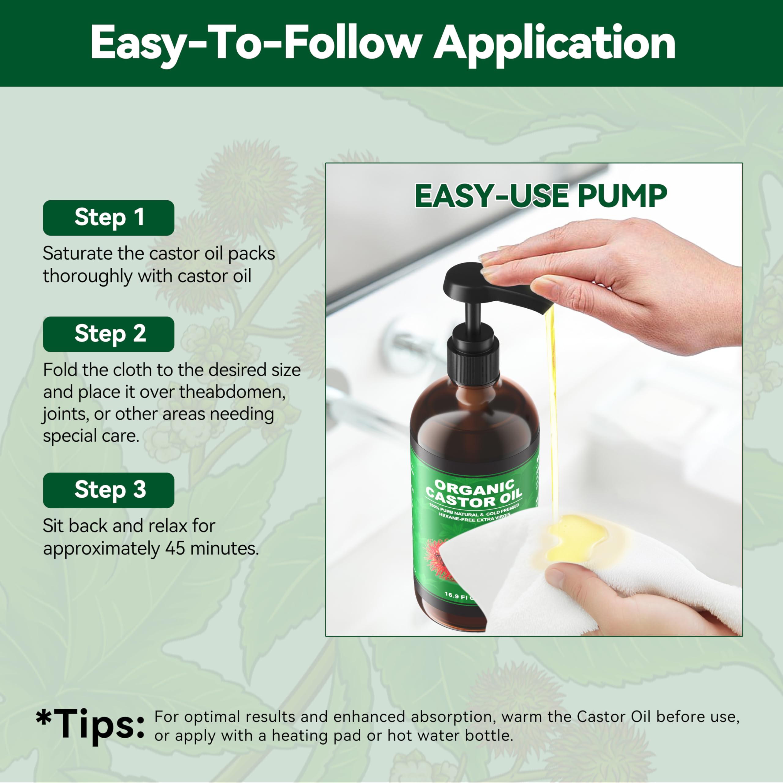 Taoscare Castor Oil nourishes skin for hydration and smoothness.
