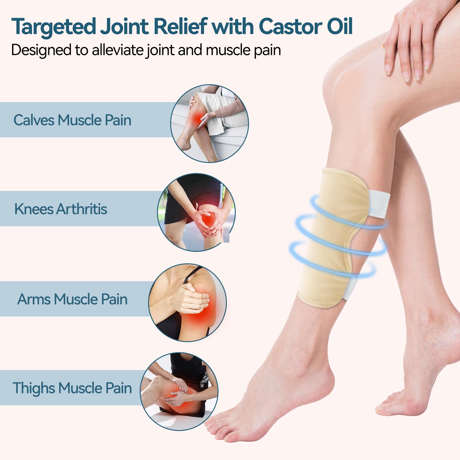 Taoscare castor oil wrap covers elbows for versatile daily use.
