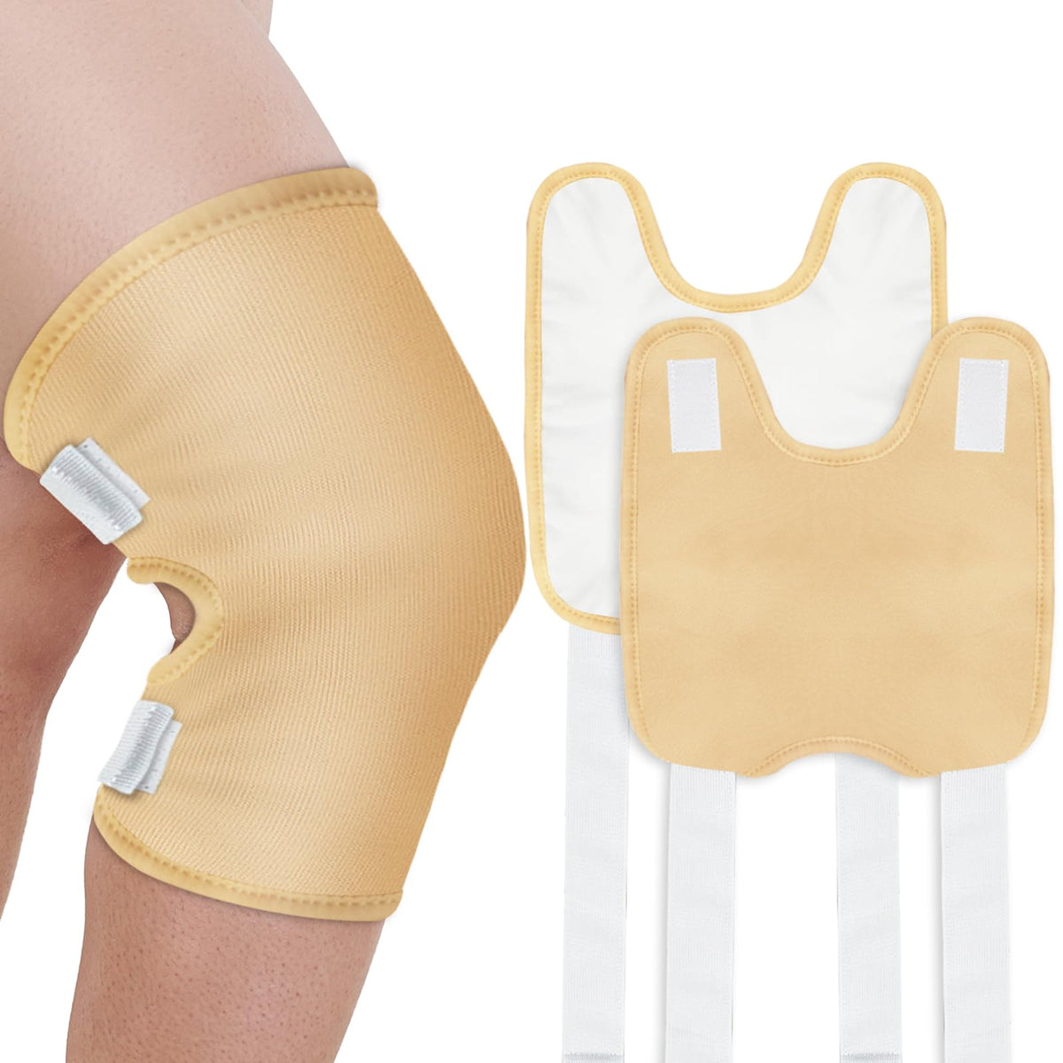 Taoscare upgraded castor oil pack wrap for large knees and comfortable support.