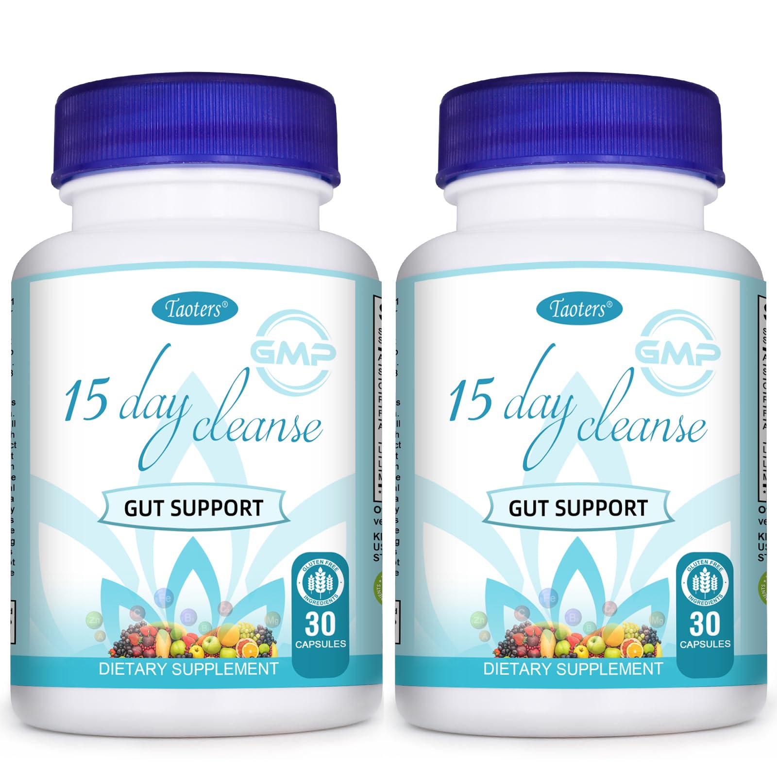 TAOTERS 15 Day Cleanse bottle front for gut detox support