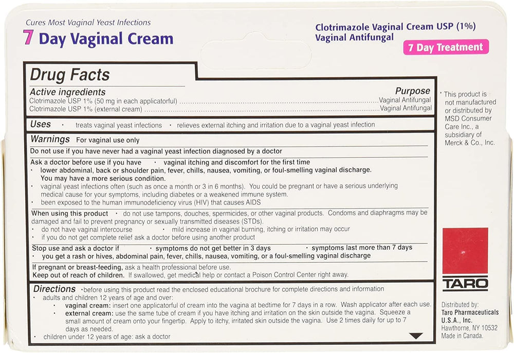 TARO Clotrimazole 2% 7-day pack of three tubes for consistent care at home