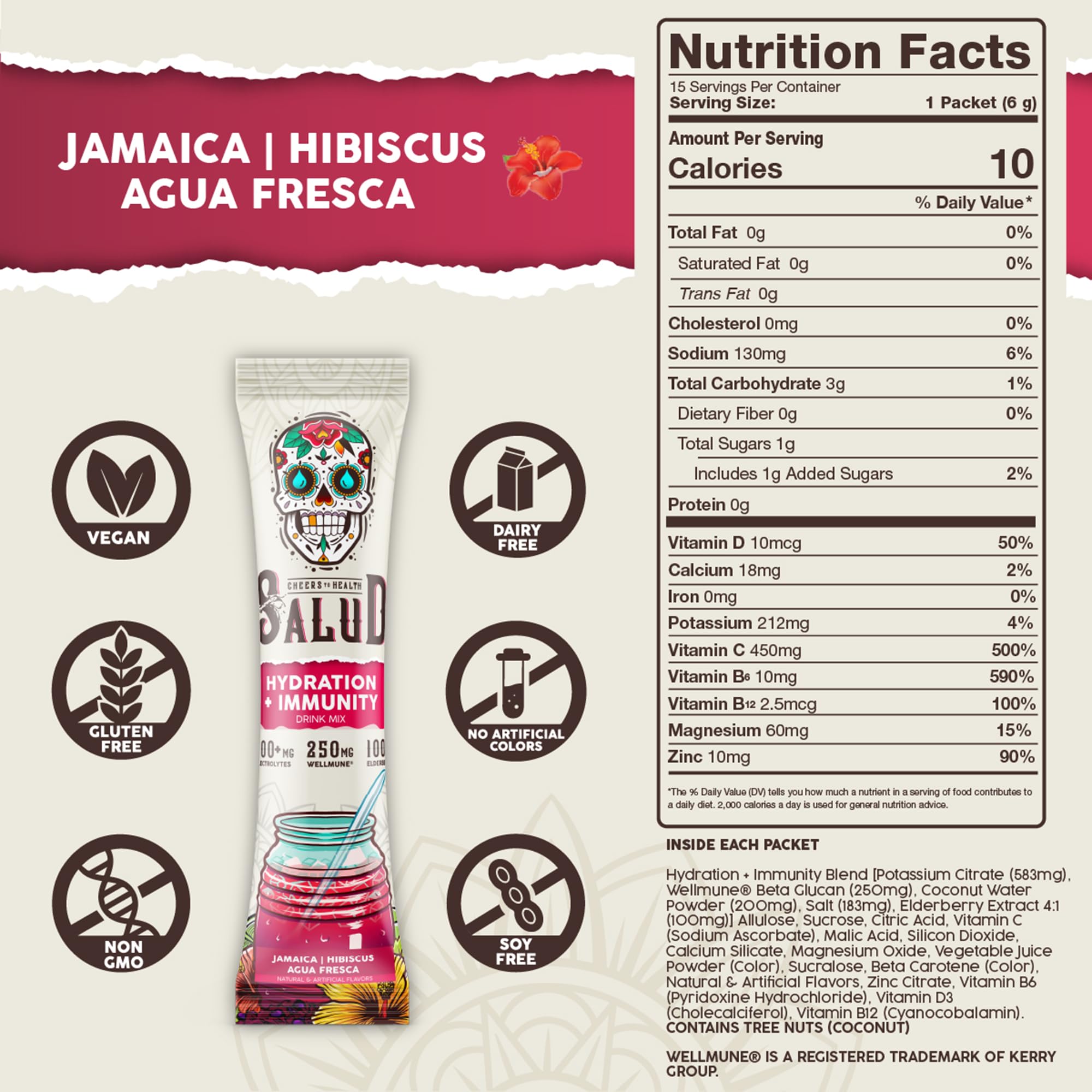 Taste Salud agua fresca drink mix in glass illustrating flavorful hydration.