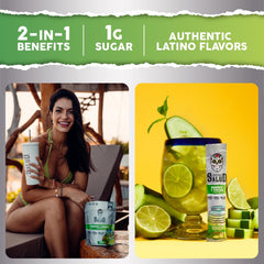 Taste Salud agua fresca drink powder mixed for cucumber lime flavor