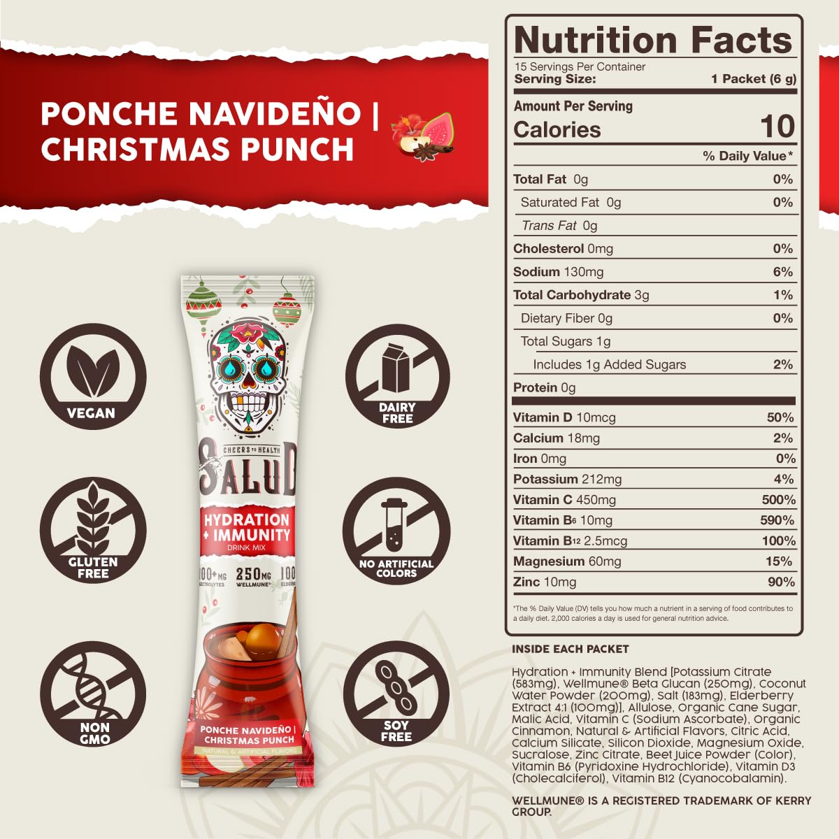 Taste Salud elderberry extract adds antioxidants and flavor to Christmas Punch.