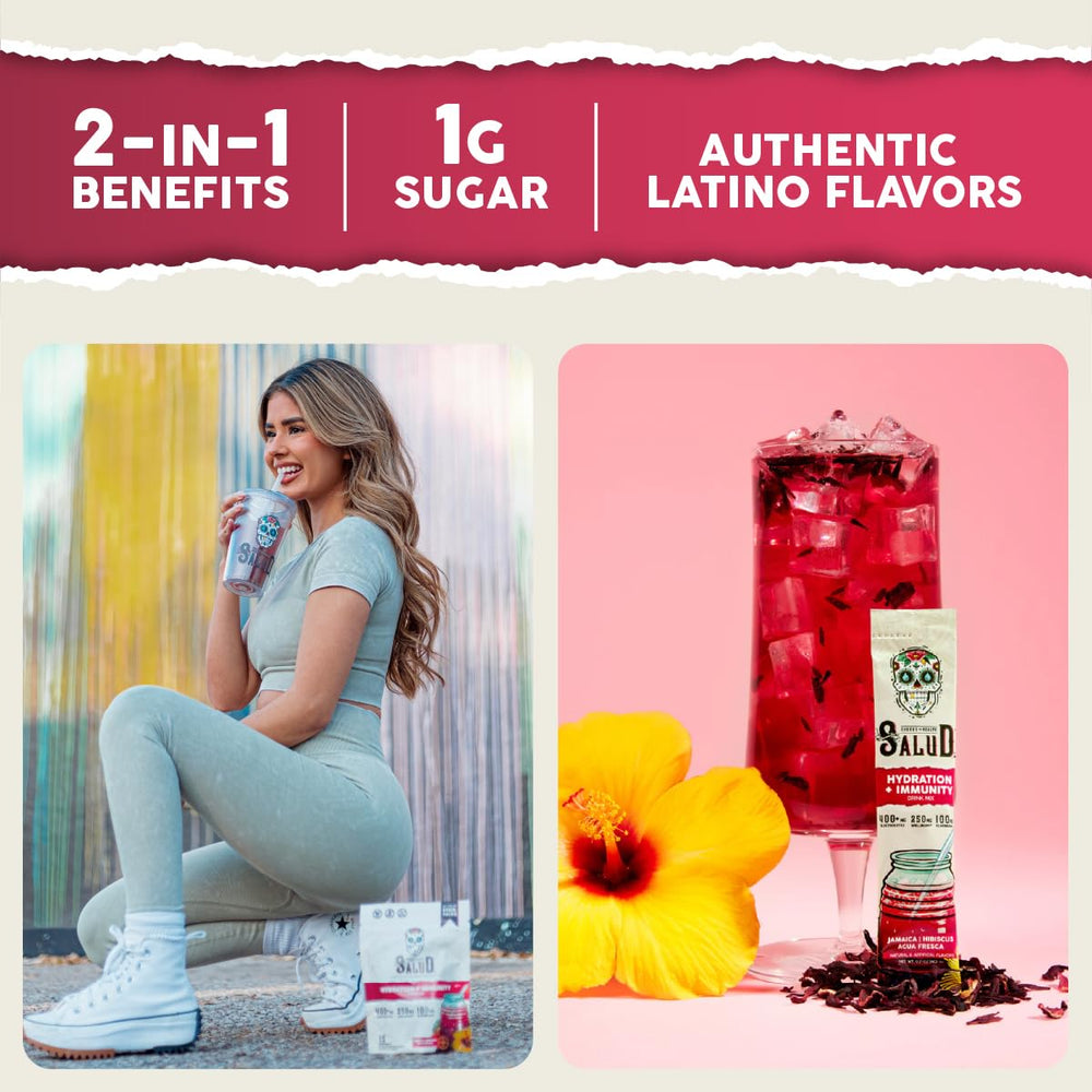 Taste Salud immunity electrolyte powder jar with scoop for daily immune support.