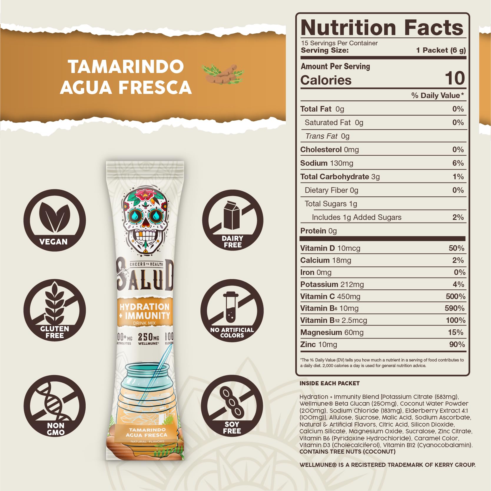 Taste Salud immunity electrolyte powder dissolves quickly to support daily energy