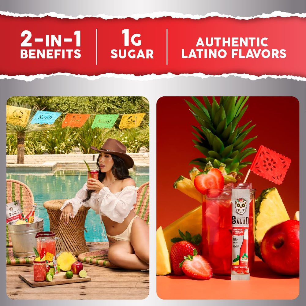 Taste Salud Jarritos fruit punch flavor close-up shows a refreshing energy lift.