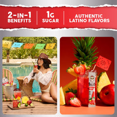 Taste Salud Jarritos fruit punch flavor close-up shows a refreshing energy lift.