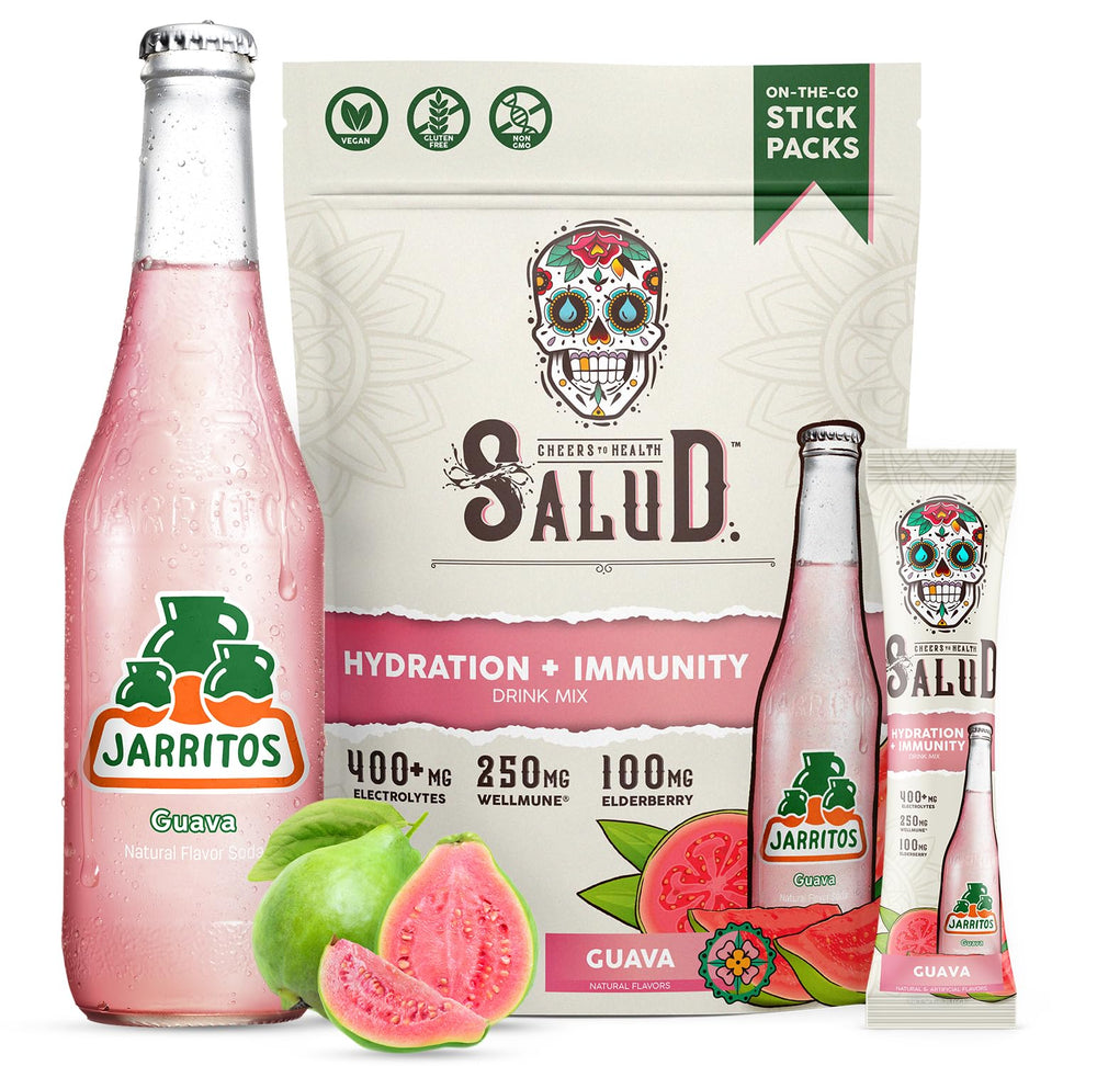 Taste Salud Jarritos hydration packet guava for post-workout flavor and hydration.