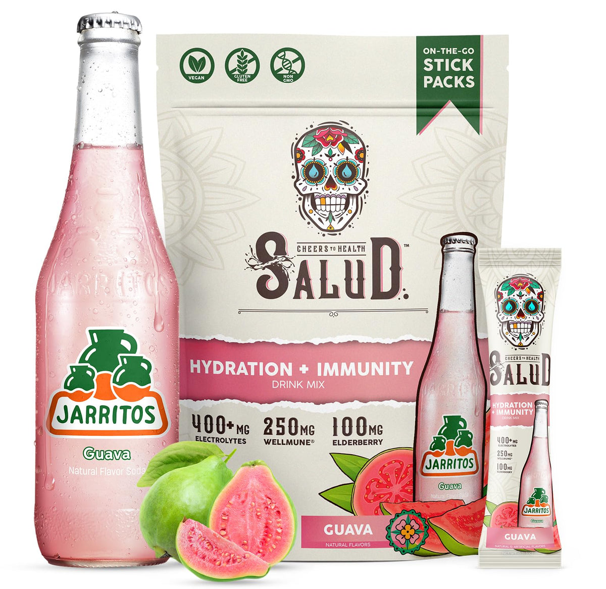 Taste Salud Jarritos hydration packet guava for post-workout flavor and hydration.