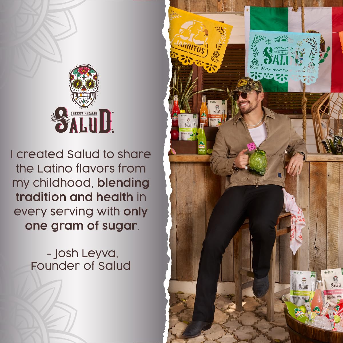 Non-GMO gluten-free seal on the Salud x Jarritos package.