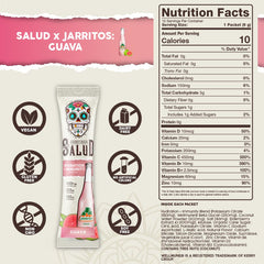 Taste Salud Jarritos stick pack agua fresca visual offers refreshing guava taste on the go.