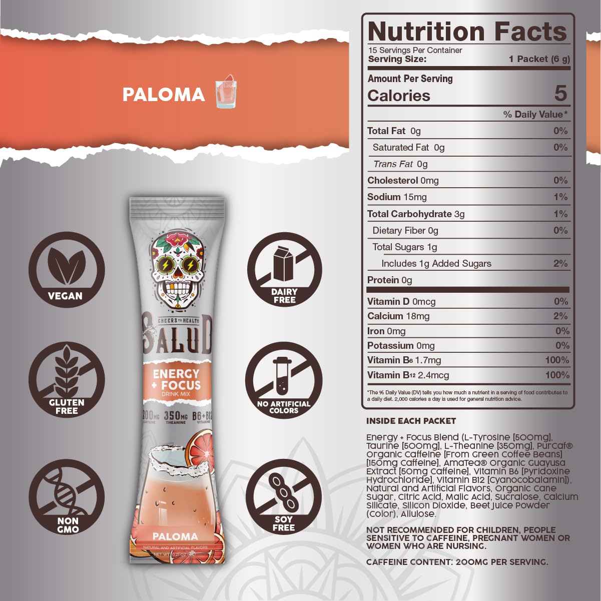 Taste Salud l-theanine-tyrosine-taurine blend highlights calm focus and mood support.